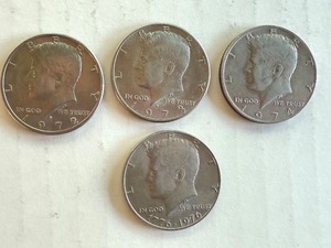 lot 81B image: Set of 4 Kennedy Half Dollar Coins 1972, 1974, 1776-1976