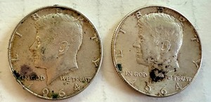 lot 84B image: Pair of 1964 Kennedy Silver Half Dollars