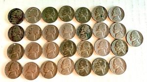 lot 94B image: 29 Assorted Pre-1964 Jefferson Nickels