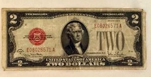 lot 109B image: 1928G Series $2 United States Note Red Seal