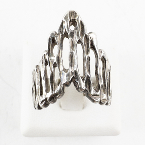 lot 20N image: Brutalist Sterling Silver Textured Ring Size 10.5