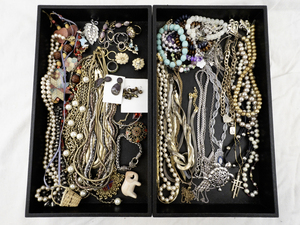 lot 22 image: Large Assorted Costume Jewelry Lot with Necklaces, Bracelets and Earrings