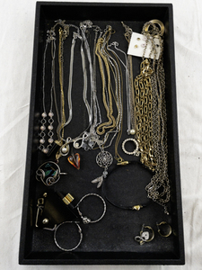 lot 26 image: Mixed Jewelry Lot with Necklaces, Earrings, and Charms