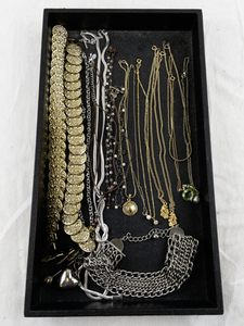 lot 28 image: Collection of Costume Jewelry Necklaces and Chains with Charms