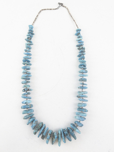 lot 40 image: Turquoise Nugget Beaded Necklace with Shell Heishi and Hook Clasp