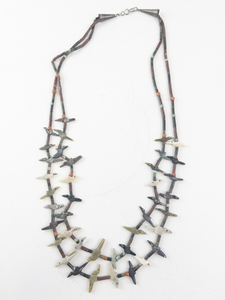 lot 47 image: Zuni Style Fetish Animal Necklace with Multi-Stone Beads