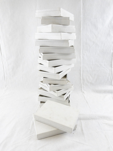 lot 53 image: Set of 18 White Jewelry Display Boxes with Cotton Inserts