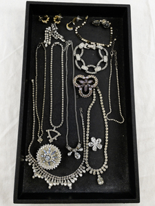 lot 63 image: Assorted Costume Jewelry Set with Necklaces, Bracelets, Pins and Earrings