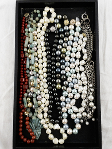 lot 70 image: Collection of Beaded and Faux Pearl Necklaces with Assorted Colors and Styles