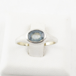 lot 82 image: Sterling Silver Ring with Blue Stone Marked AHM 925