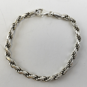 lot 155 image: Sterling Silver Rope Chain Bracelet