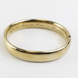 lot 164 image: 12KG Gold Filled Engraved Bangle Bracelet
