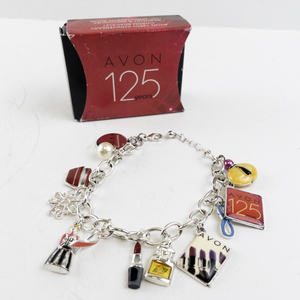 lot 169 image: Avon 125 Years Limited Edition Charm Bracelet with Box, 8 Inches