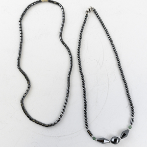 lot 206 image: Pair of Hematite Beaded Necklaces