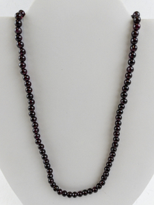 lot 211 image: Garnet Bead Necklace with Gold Tone Clasp
