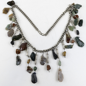 lot 212 image: Vintage Mixed Stone and Metal Statement Necklace