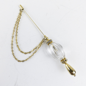 lot 147 image: Gold Tone and Clear Lucite Hat Pin with Chain