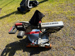 lot 17 image: Craftsman Miter Saw with Ridgid Stand - Good Condition