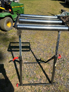 lot 20 image: Portable Adjustable Roller Stand for Material Support
