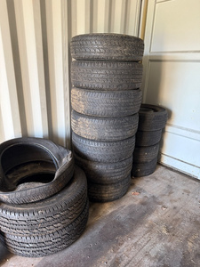 lot 26 image: Lot of 14 Used Tires - Various Sizes, Includes Firestone