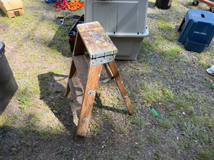 lot 72 image: Vintage Wooden Step Ladder with Worn Finish