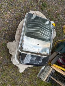 lot 74 image: Home Improvement Tool Lot with Paint Roller Tray & Foam Brush Set
