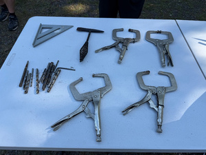 lot 146 image: Lot of Assorted Hand Tools C-Clamps, Ruler, Drill Bits & More