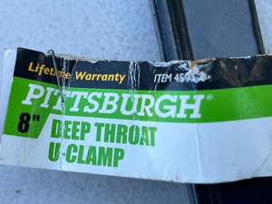 lot 175 image: Pittsburgh 8 Inch Deep Throat U-Clamp Set with Lifetime Warranty