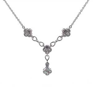 lot 27 image: 1.49 Carat Diamond Flower Y-Necklace VIDEO