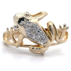 lot 47B image: Adorable Frog Split Shank Two-Tone Ring VIDEO