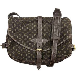 lot 0E image: Louis Vuitton Monogram Mini Lin Saumur Messenger Bag, Small Pre-Owned Retail $1,500
