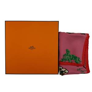 lot 28A image: Herms Silk Twilly with Tiger Cubs Motif and Box Pre-Owned Retail $500