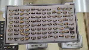 lot 60 image: Jewelry Store Ring Sample Tray - Many with Stones