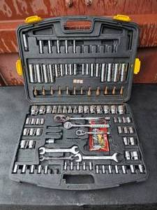 lot 23 image: Stanley Socket set Incomplete, but comes with over 80 pieces including 14, 38 and 12 drives.