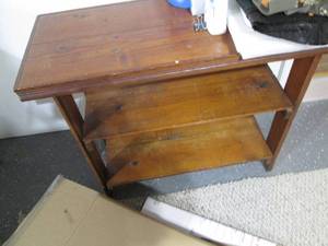 lot 68 image: Hand crafted 3-tier hardwood shelf ...