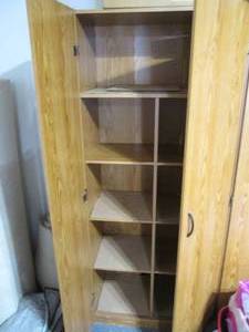 lot 74 image: Wood grain laminate 2-Door storage ...