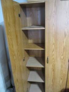 lot 76 image: Wood grain laminate 2-Door storage ...