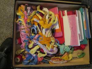 lot 108 image: Lot of cross stitch floss and sewin...