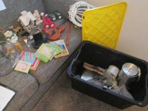 lot 118 image: Tote of vintage Avon and other bran...