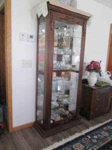 lot 16 image: Gorgeous Carved Wood Curio Cabinet ...