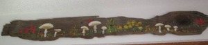 lot 24 image: Long barnwood plank with hand paint...