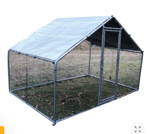 lot 9 image: New - 13 Galvanized Walk In Chicken Run with Roof - PC117