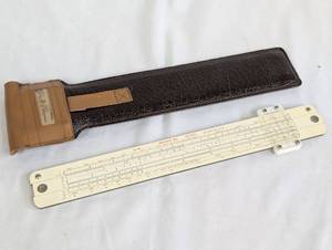 lot 18 image: Acu-Math Mannheim Trig Slide Rule with Case