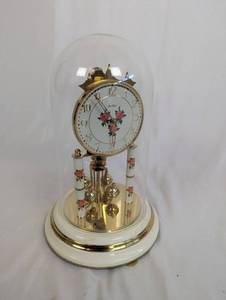 lot 43 image: Haller Anniversary Clock with Floral Design