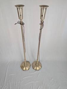 lot 74 image: Pair of Vintage Brass Floor Lamps