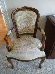 Nice Antique Style Wood/Upholstered Chair