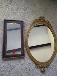 lot 9 image: (2) Antique Wall Mirrors