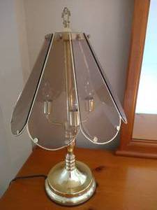 lot 53 image: Brass & Glass Touch Lamp