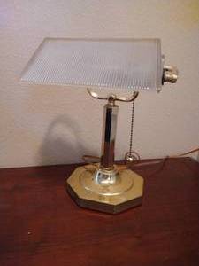 lot 69 image: Brass & Glass Desk Lamp