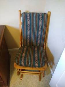 lot 78 image: Wood Glider-Rocker Chair